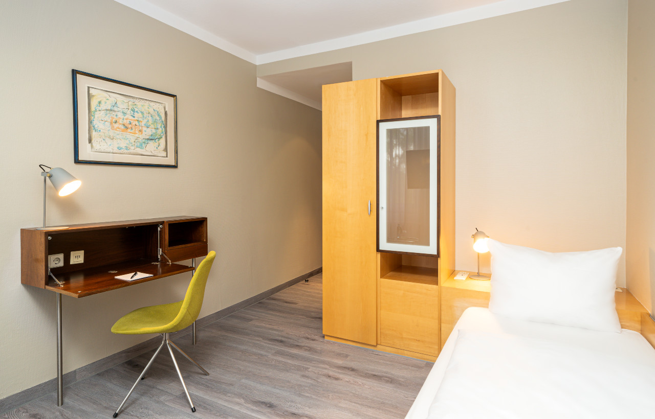 Ausreichend Platz für Alleinreisende bietet das Einzelzimmer im elaya hotel hannover city