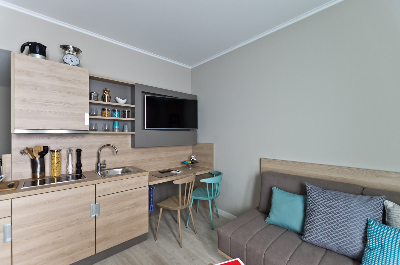 elaya-hotel-stuttgart-boeblingen-apartment-wohnbereich Wohnen auf Zeit im elaya hotel stuttgart boeblingen