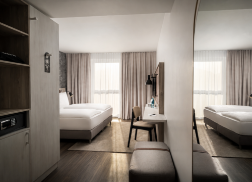 Das Superior Doppelzimmer im Arthotel ANA Amber Rostock lädt zum träumen ein.
